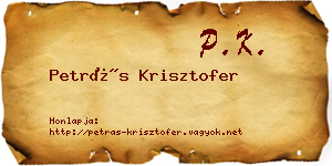 Petrás Krisztofer névjegykártya
